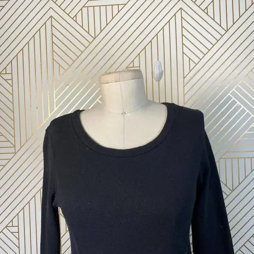 James Perse Recycle Crepe Jersey Flare Dress Black