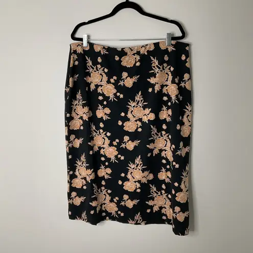 Pact 2 piece set Luxe Jersey Elevated Tank Top/Skirt Black Tan Floral XXXL