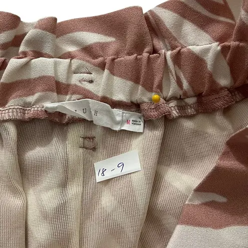 Lush Clothing 18-9 Lush Peach Puce Tropical Hi Rise Lined Paperbag Shorts Women Size Medium