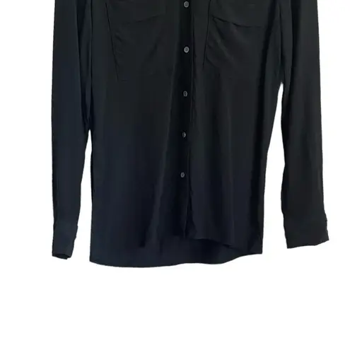 Club Monaco Club Monaco Silk Blend Button Top S Mixed Media Whimsygot Witchy Dark Romantic