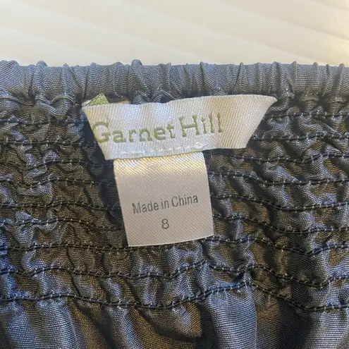 Garnet Hill A Line Mini Skirt Size 8 Gray 100% Silk Pull On Preppy Date Cocktail