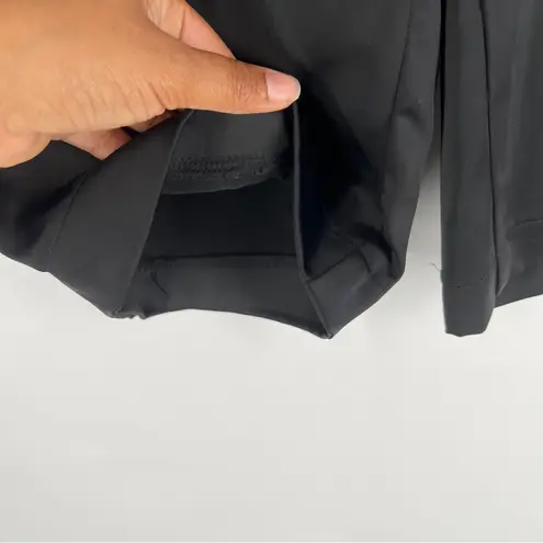 Locker Room Satin Black Adjustable Hem Relaxed Straight Leg Pleated Pull