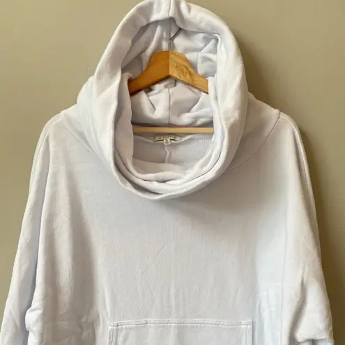 Z Supply  Women's XL Long Sleeve Oversized Hood Cropped White Hoodie Sweatshirt