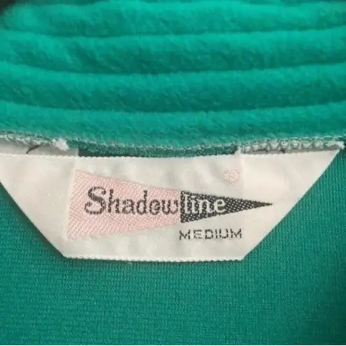 Vintage green shadow line Maxi zip up loungewear robe dressing gown Size M