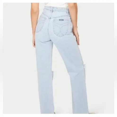 Rolla's Rolla’s Heidi Jean Holiday Blue Organic High Rise Straight Leg