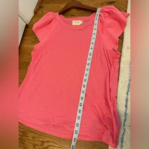 Nation Ltd Lorna Ruffle Tank in Party Pink Size Large Pima Cotton