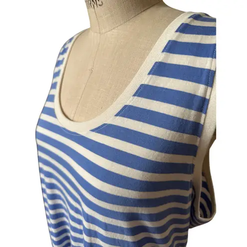Pact Women’s 100% Organic Cotton Blue & White Striped Midi Dress Size XL X