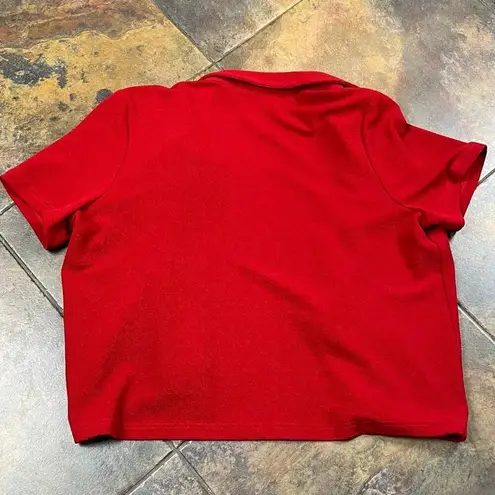 Los Angeles Women Red Short Sleeve Open Front Cardigan Size XL