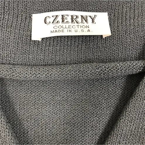 CZERNY Wool Blend Cardigan Women M Gray Elegant Feminine Classic Retro Made USA Size M