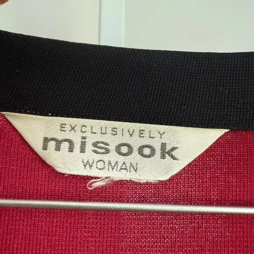 Misook Cardigan Sweater size XL Knit Pockets Long Sleeve Career Casual Red