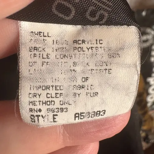 Dennis Basso Faux Leopard Fur Hooded Coat Zip Front Size 3X 26/28