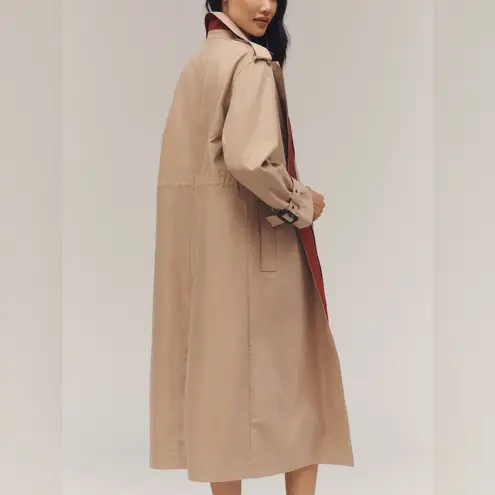 Maeve NWT Anthropologie Cinched-Waist Trench Coat in Khaki