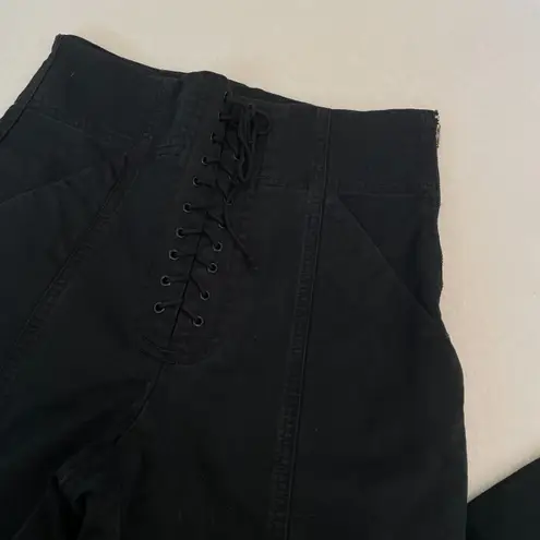 A.L.C. Kyle Lace Up High Waisted Black Skinny Jean Pants