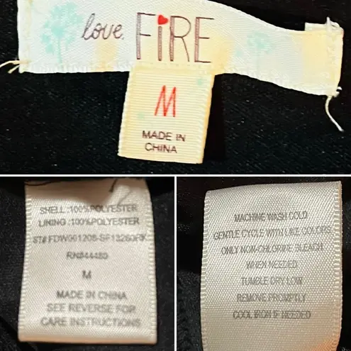 Love FIRE Pleated Wide Arm Shift Dress Mediterranean Stain Glass Print Multi M Blue Size M