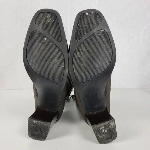 Vintage Toe Warmers Canada T03639 Winter Boots Sz 9 Brown Nylon Side Zip Lace Up