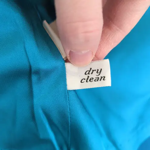 Pendleton Vintage Women's Teal Blue Wool Blazer Jacket Size 12 One Button Career