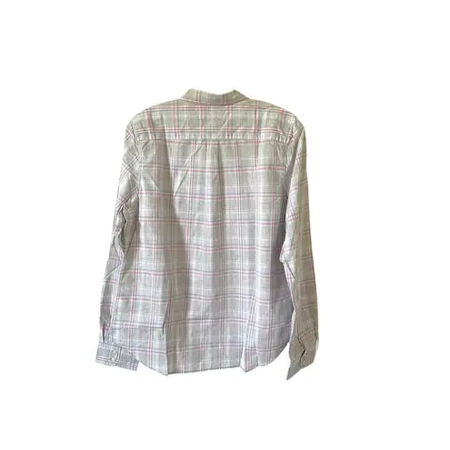 UNTUCKit Cotton Plaid Long Sleeve Button Down Blouse Top Pink Blue Size 12 NEW