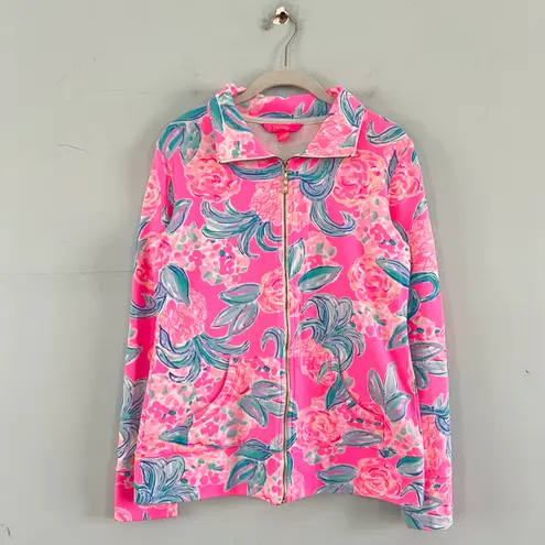 Lilly Pulitzer Leona Prosecco Pink Pinking Positive UPF 50+ Zip-Up Jacket