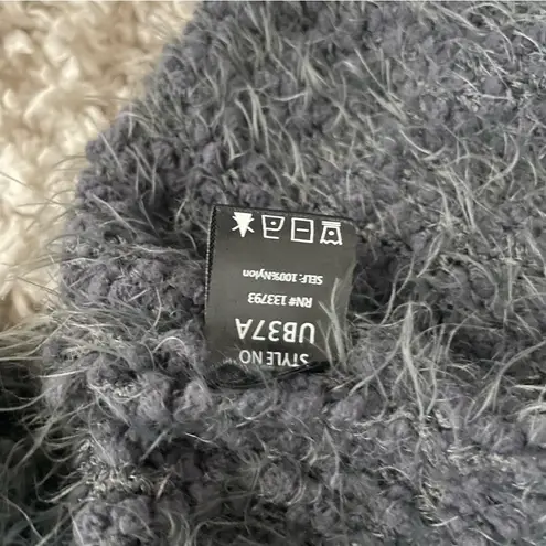 POL Gray Fuzzy Long Cardigan Sweater Medium Cozy Fall Layering Neutral Knit