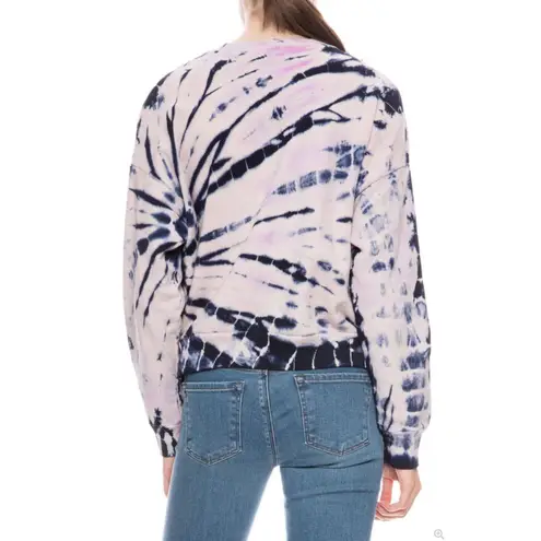 Monrow Bamboo Burst tie dye sweatshirt size small Purple