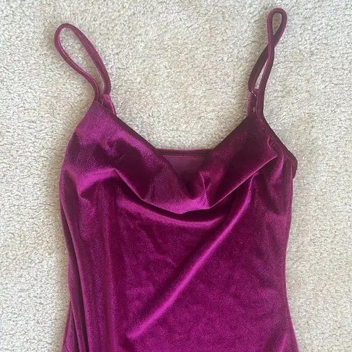 Like New Cowl Neck Slit Midi Dress in Magenta Small Women's Medium Pink