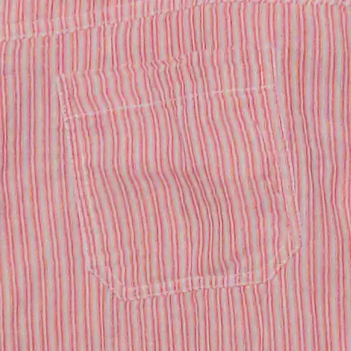 Sundance Womens Straight Leg Pants Pink Stripe Mid Rise Button Fly Drawstring L