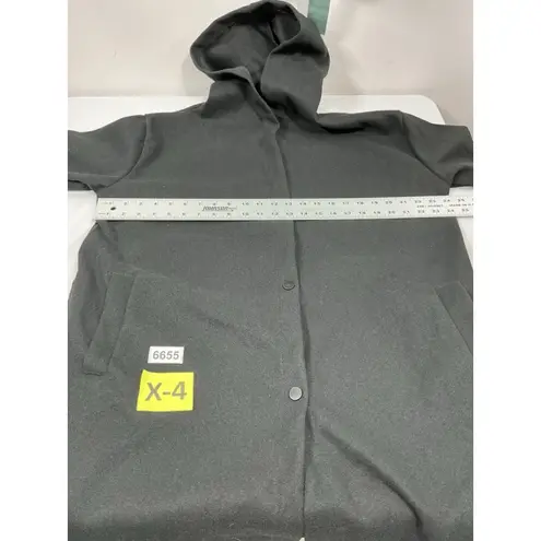 Womans Excellent Condition Hooded Knee Length Fleece Jacket XXL Black