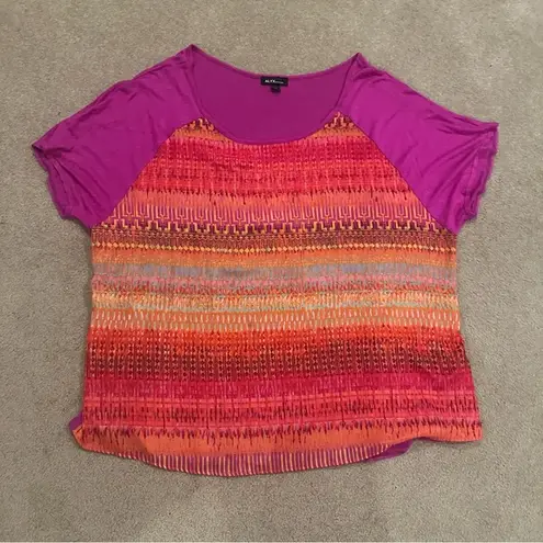 Colorful Women's size 3X Top by Alyx woman. Like new Pink