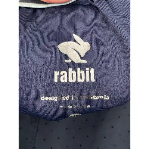 rabbit Women's Gray Light Blue Trim Elastic Waist Repeats 4" Athleisure Short