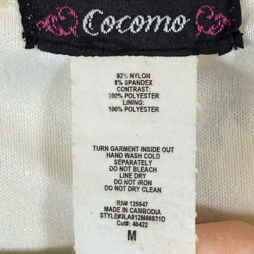 Cocomo Women’s Medium White Lace Top Sheer Floral Coquette Romantic Chic Ivory