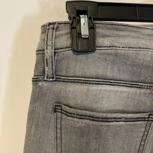 THE AARCH women's steel grade shiny silver girlfriend fit LAETITIA skinny jeans Size 29