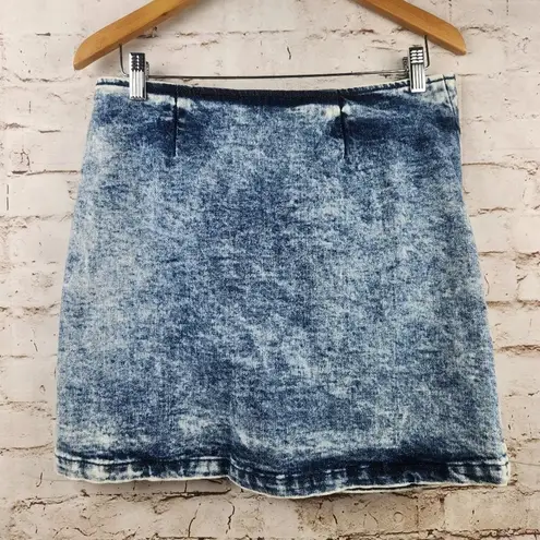 Retrofete Willa Skirt in Light Blue Acid Size Large Mini Denim