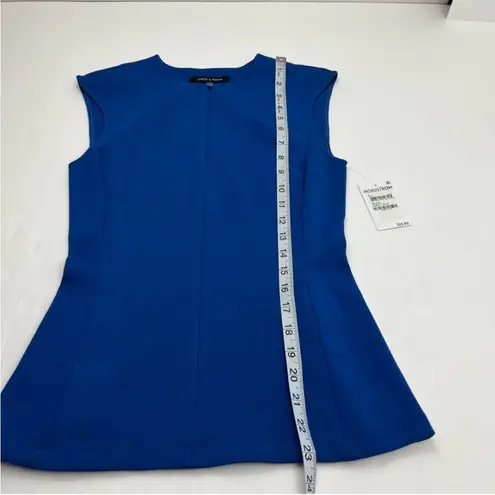 Judith & Charles Aria Sleeveless Zip Top Cobalt Blue Women Size 2 NEW *TINY FLAW
