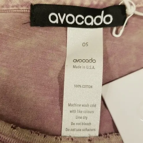 Avocado 💕💕 Crew Neck Short Sleeve Pocket T-shirt ~ Pink Acid Wash One Size