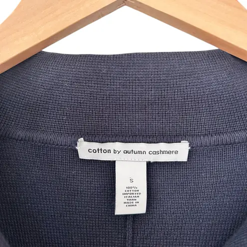 Cotton by Autumn Cashmere Navy Button Front Sweater Sz S Blue