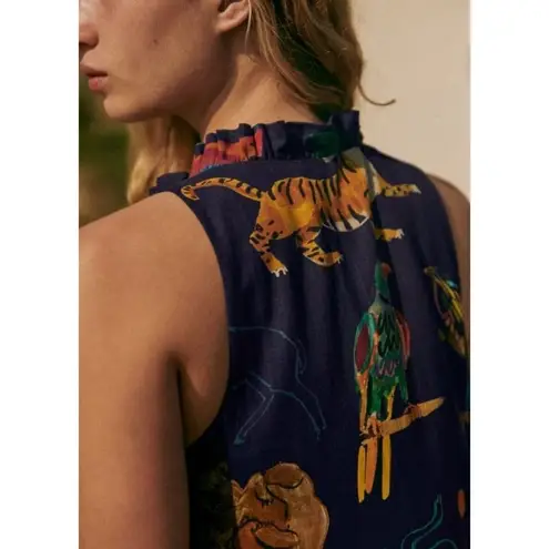 Sézane NWT Sezane x G. Kero Palmira in The Animal Navy Cotton Mini Dress 38 / US 6