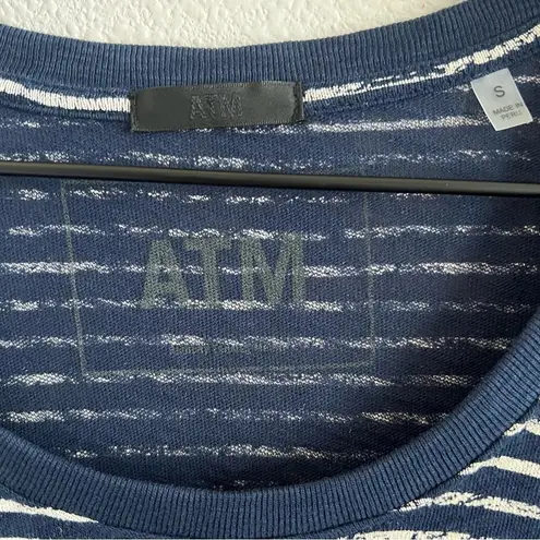 ATM Anthony Thomas Melillo 3/4 Sleeve Printed Stripe 100% Cotton Small