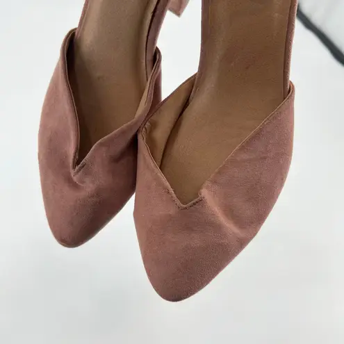 Torrid  plus size Mauve Pink Faux Suede D'Orsay Ankle Strap Pump size 8.5 wide