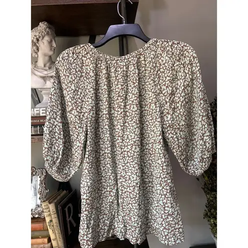 Anthropologie Omika Isla Tasseled Blouse Elliot Galapago Womens Size Small Green