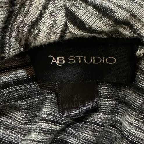 AB Studio X-Large Cardigan Jacket 1-Button Striped Long Sleeve Stretch Draped