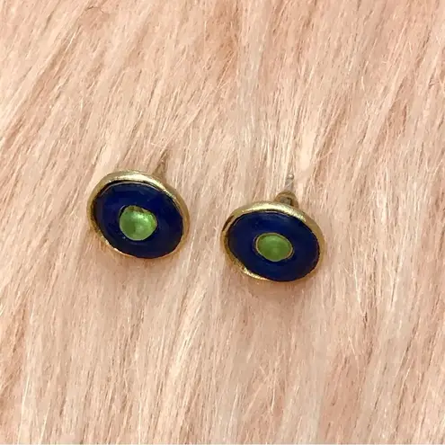 Vintage Blue  & Green Evil Eye Aesthetic Earrings