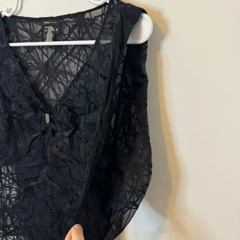 BCBGMAXAZRIA  Silk Sheer Lace Top Size 10 Medium Large Whimsigoth Grunge Y2K Boho - Image 4
