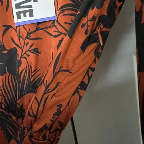 Future Collective Women's Brown Long Sleeve Asymmetrical Dress