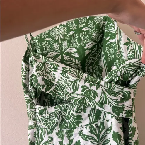 Farm Rio Green Delicate Tapestry Euroflax™ Premium Linen Midi Dress,Medium, $265