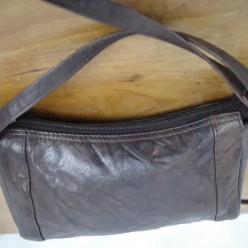 Vintage Small Brown Leather Crossbody Purse