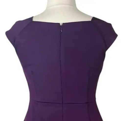 Calvin Klein  Sheath Dress Cap Sleeve Square Neck Scuba Plum Women’s Plus Size 14