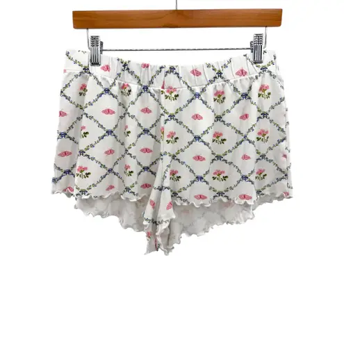 Hill House Home Nina Short Pajama Set Pastel Trellis Organic Cotton Women M