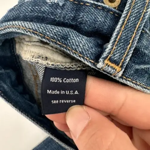 J Crew Women's Vintage Matchstick Frayed Distressed Jeans Blue Size 27 Short