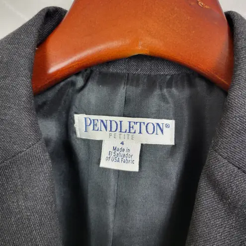 Pendleton Pencil Skirt Suit Womens 4 Dark Gray 100% Virgin Wool Career Business