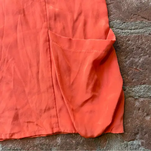 Bianca Coletti Size Small Orange Mini Dress Beach Cover Up Silk Tunic Resortwear